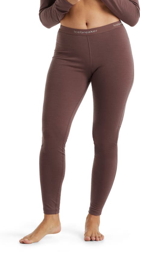 Icebreaker 200 Oasis Merino Wool Jersey Base Layer Leggings In Mink
