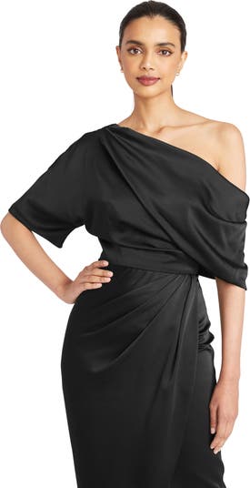 Rayna Drape One-Shoulder Gown
