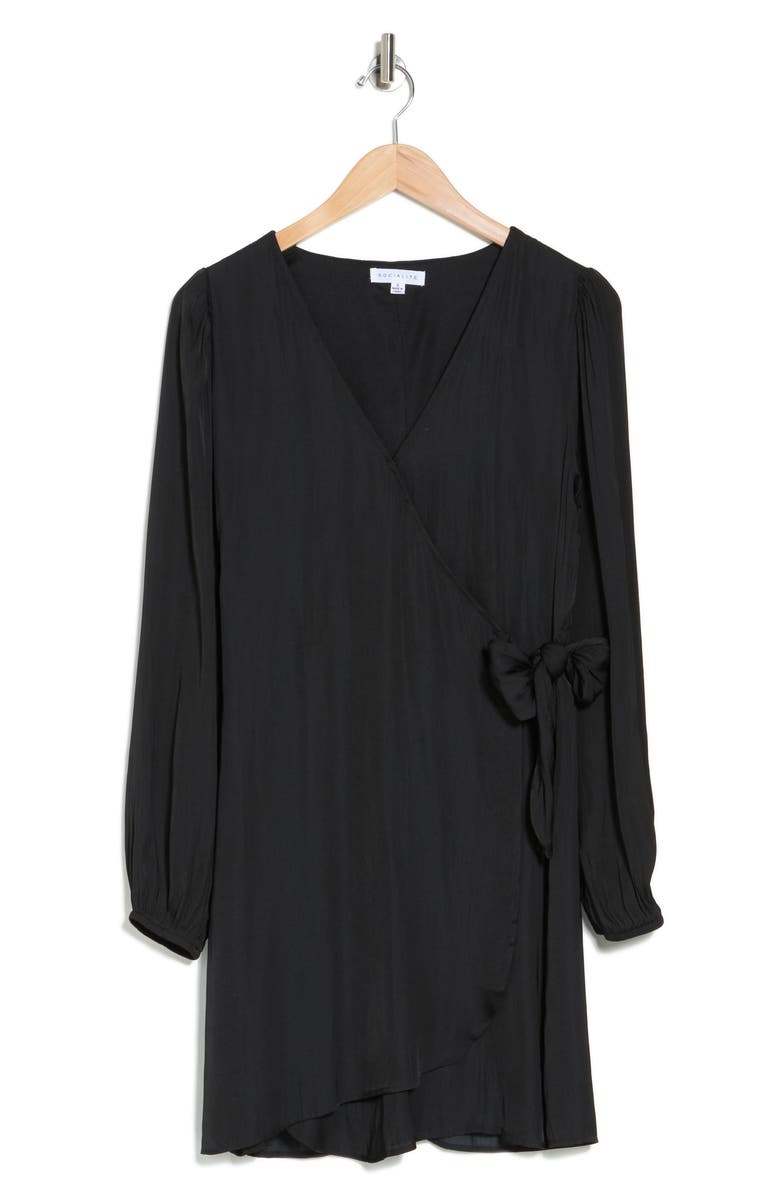 Socialite Satin Long Sleeve Wrap Dress | Nordstromrack