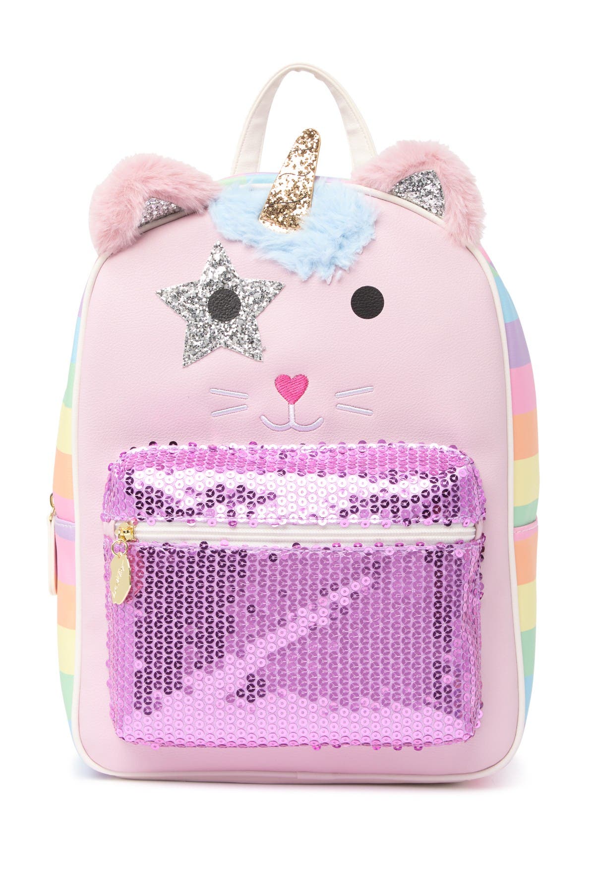 betsey johnson fur backpack