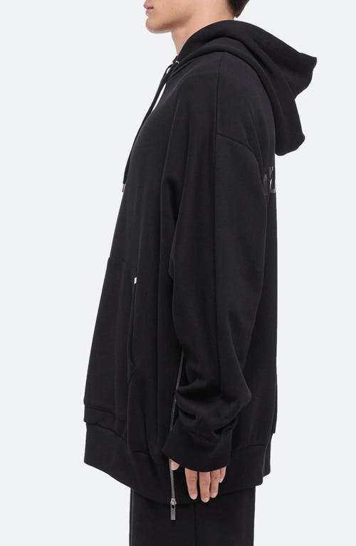 Shop Helmut Lang Oversize Mega Zip Hoodie In Black