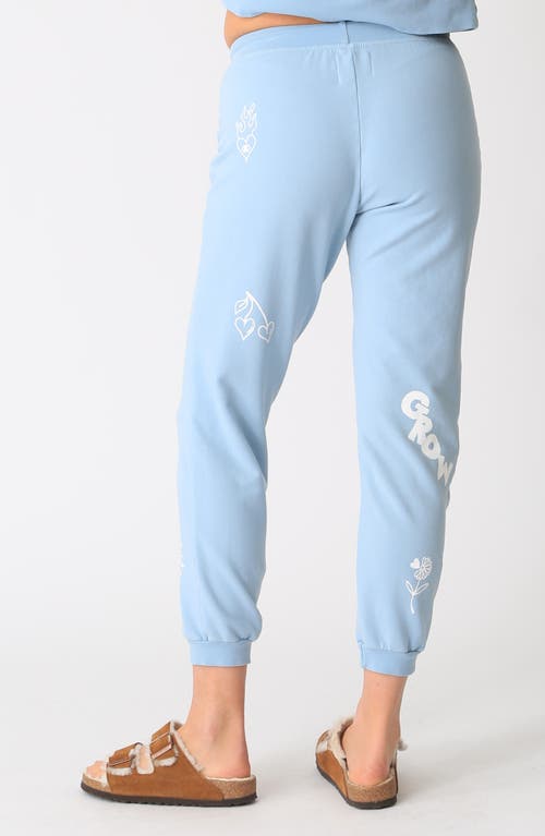 Shop Electric & Rose Sunny Doodle Cotton Blend Joggers In Sky Blue