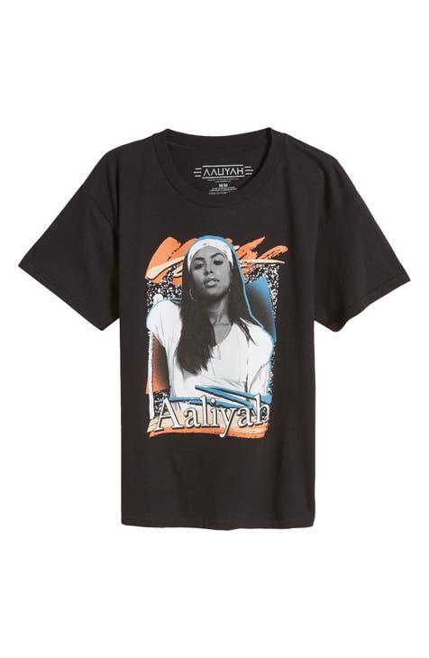 Kids' Aaliyah Retro Cotton Graphic T-Shirt
