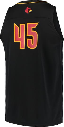 Men's adidas #45 Black Louisville Cardinals Swingman Basketball Jersey