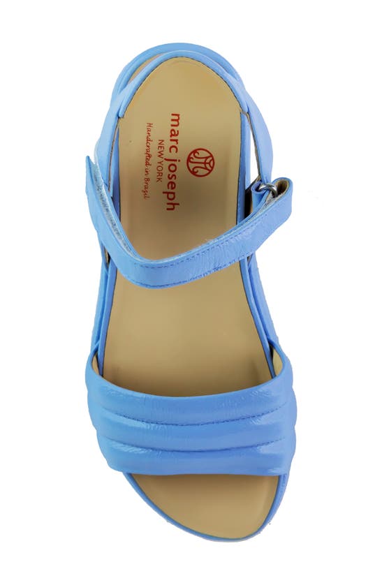 Shop Marc Joseph New York Catherine Lane Ankle Strap Platform Wedge Sandal In Sky Blue Svelte Patent