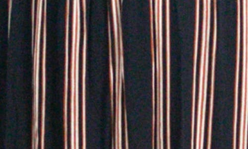 Shop Nina Leonard Stripe Dolman Sleeve Maxi Dress In Navy/cognac