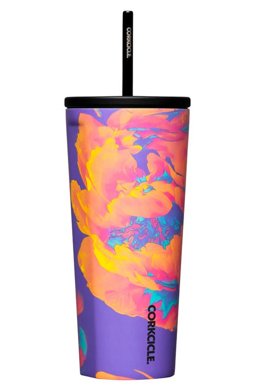 Corkcicle 24-ounce Insulated Cup With Straw In Super Bloom