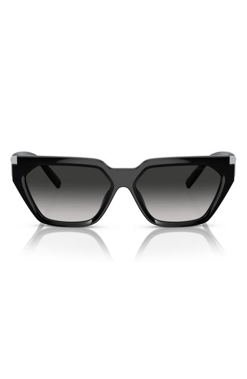 Tiffany & Co . 56mm Irregular Sunglasses In Black Grey