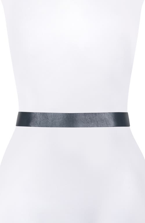 Allsaints Western Leather Belt In Black/warm Brass