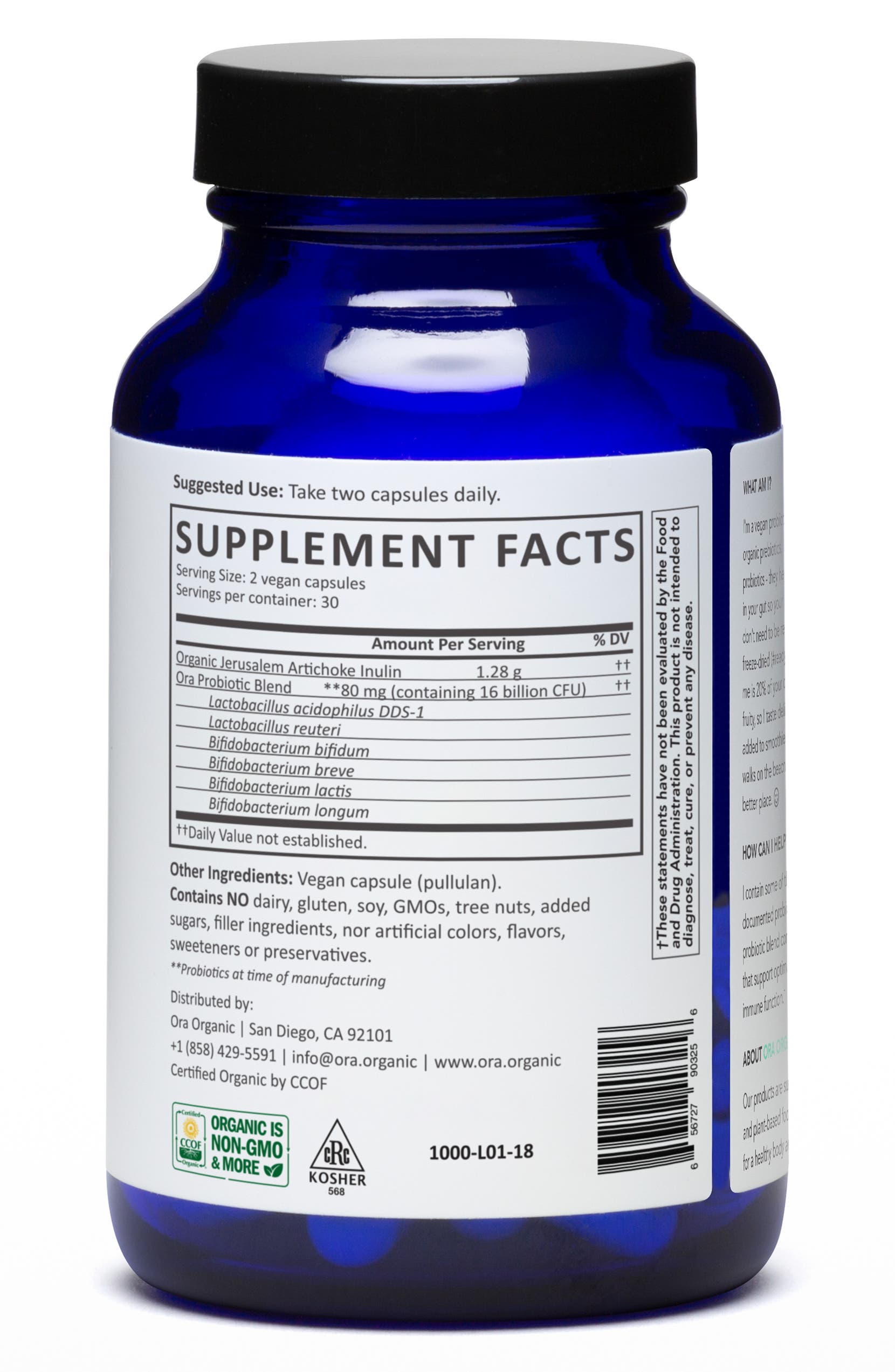 Ora Organic Trust Your Gut Vegan Probiotic & Prebiotic Ora Organic Trust Your Gut Vegan Probiotic & Prebiotic