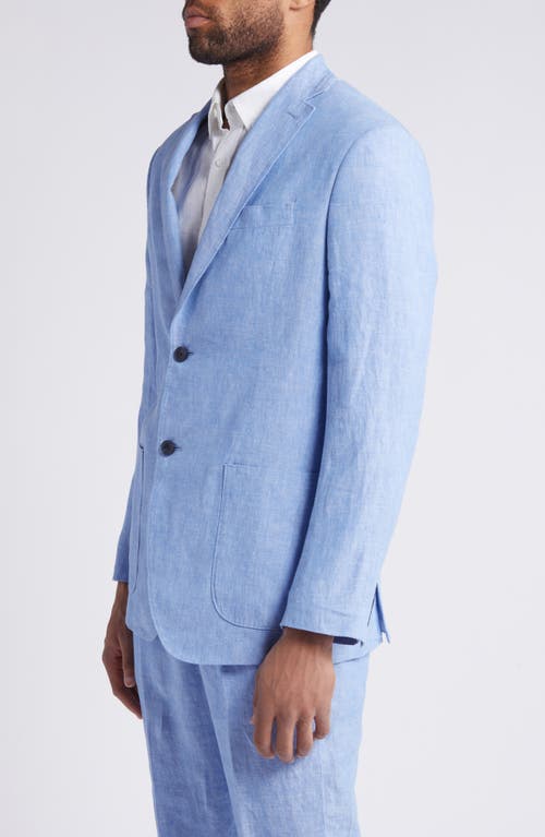 Shop Nordstrom Patch Pocket Linen Sport Coat In Blue Hydrangea