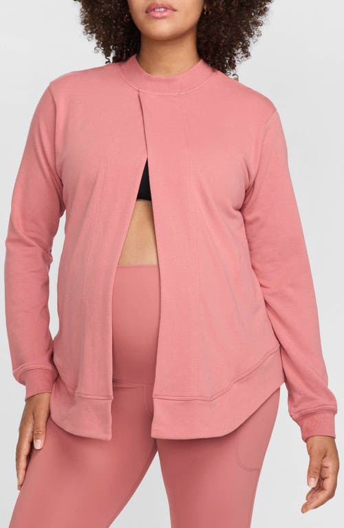 Shop Nike French Terry Maternity/nursing Top In Canyon Pink