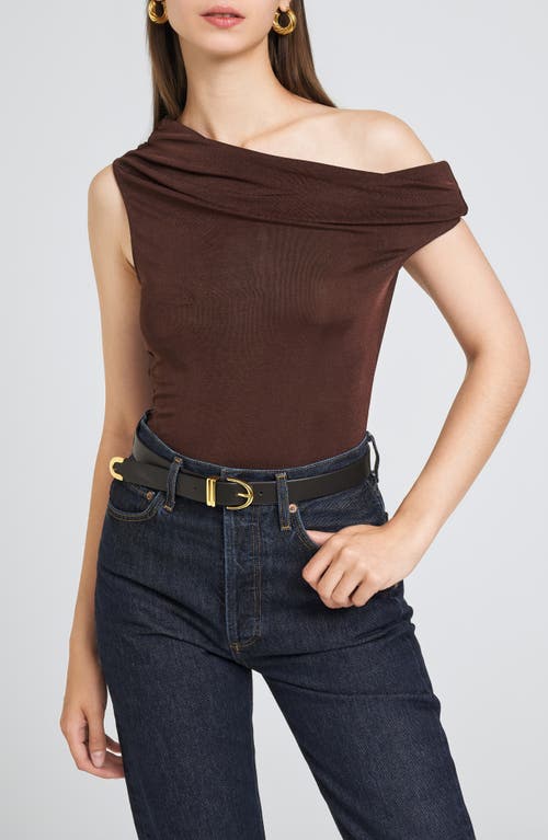 Shop Wayf One-shoulder Bodysuit In Espresso