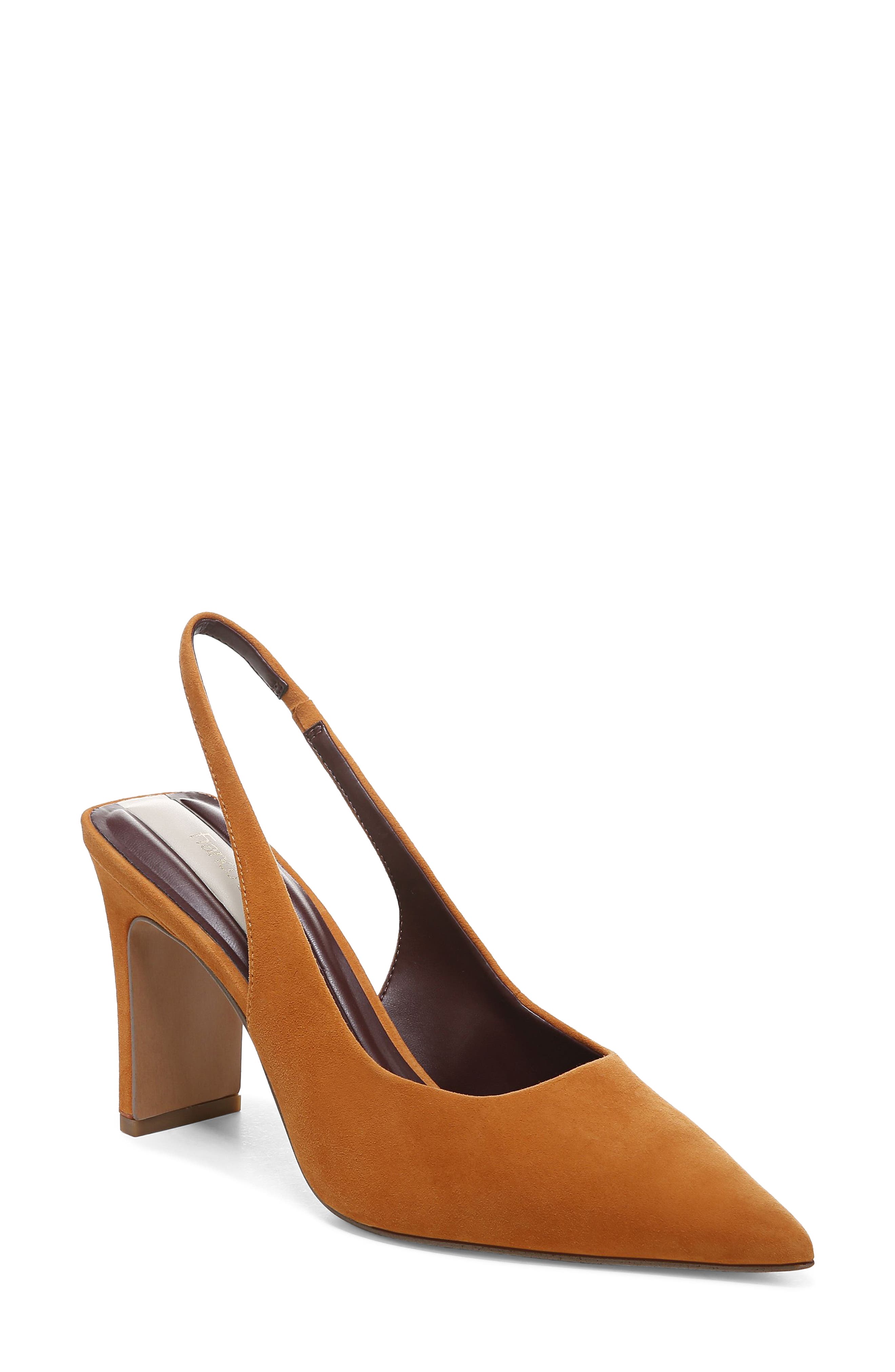 Orange low heel shoes Clearance