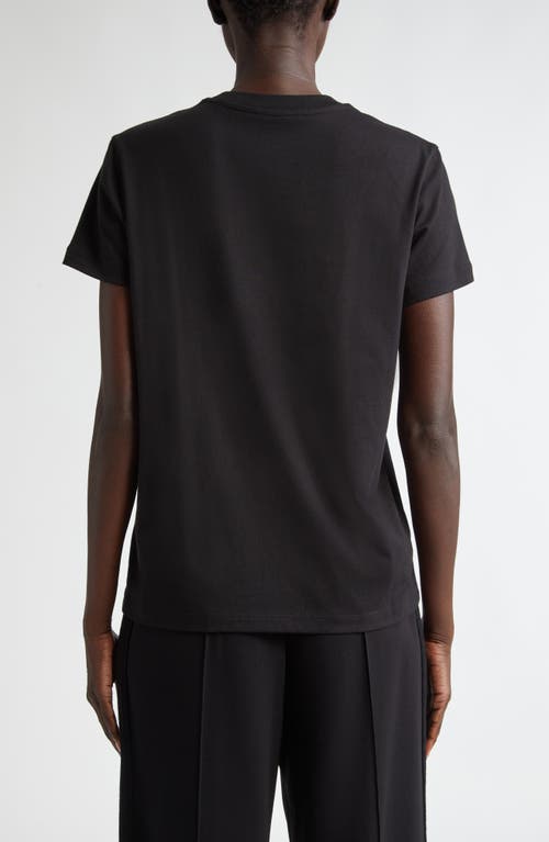 Moncler Logo Embroidered Crewneck T-shirt In Black