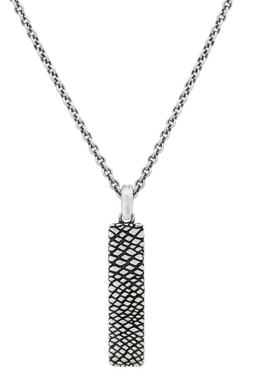 Men's Artisan Sterling Silver Bar Pendant Necklace