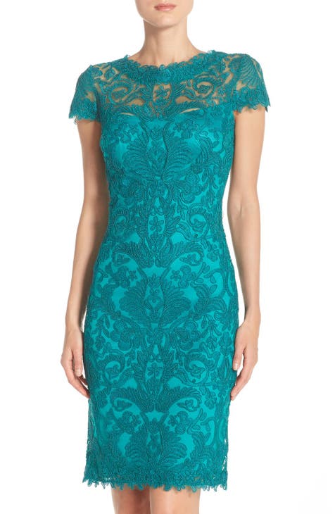 Lace yoke sheath outlet dress