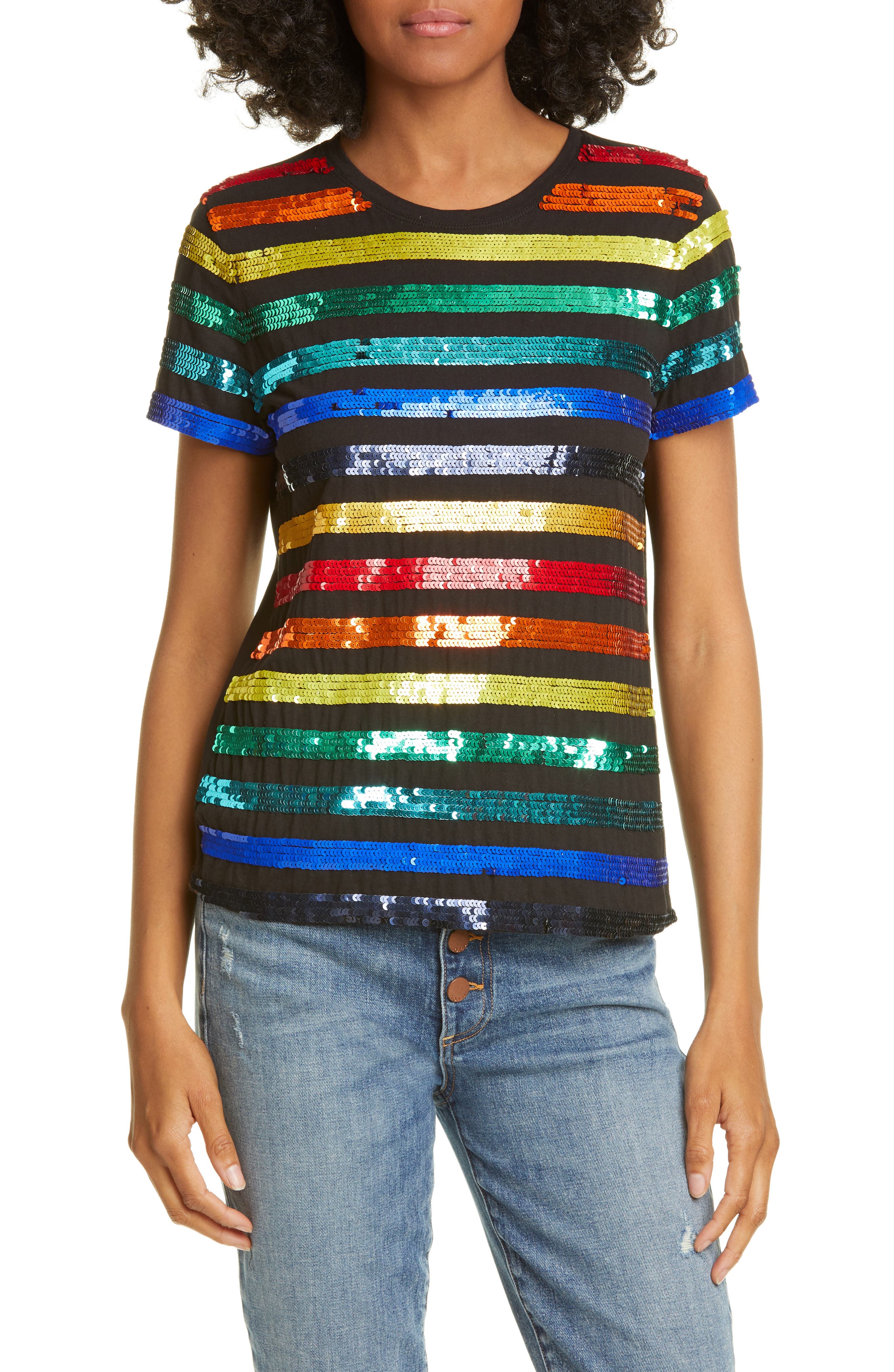 alice and olivia rainbow sequin dress