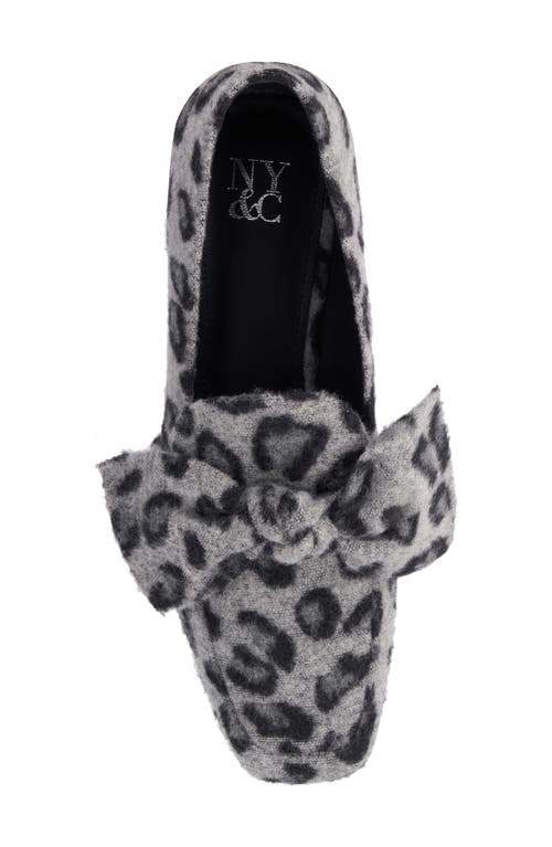 New York And Company Dominica Bow Loafer In Light Grey Leopard