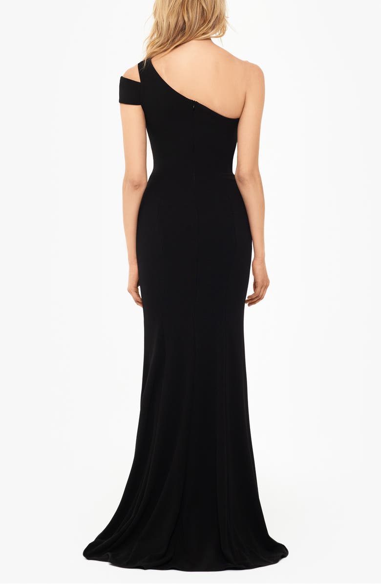 Betsy And Adam One Shoulder Scuba Crepe Gown Nordstrom