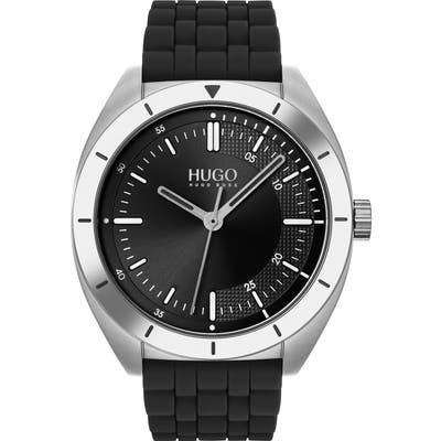 Hugo Style Rubber Strap Watch, 42Mm