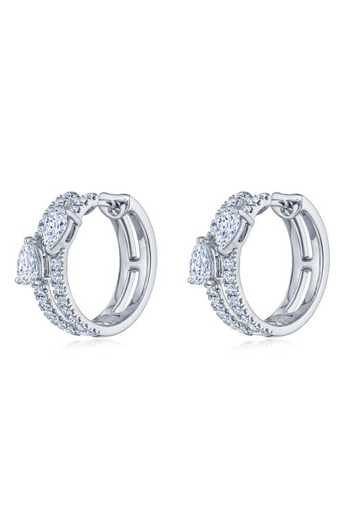 Kwiat Duet Diamond Double Huggie Hoop Earrings in White Gold at Nordstrom