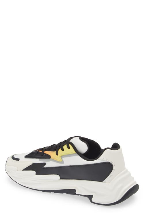 Shop Balmain Run-row Sneaker In White/yellow Multi