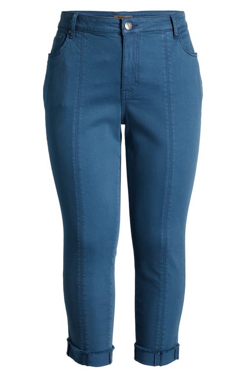 Shop Kut From The Kloth Amy Crop Straight Leg Twill Pants In Deep Sea