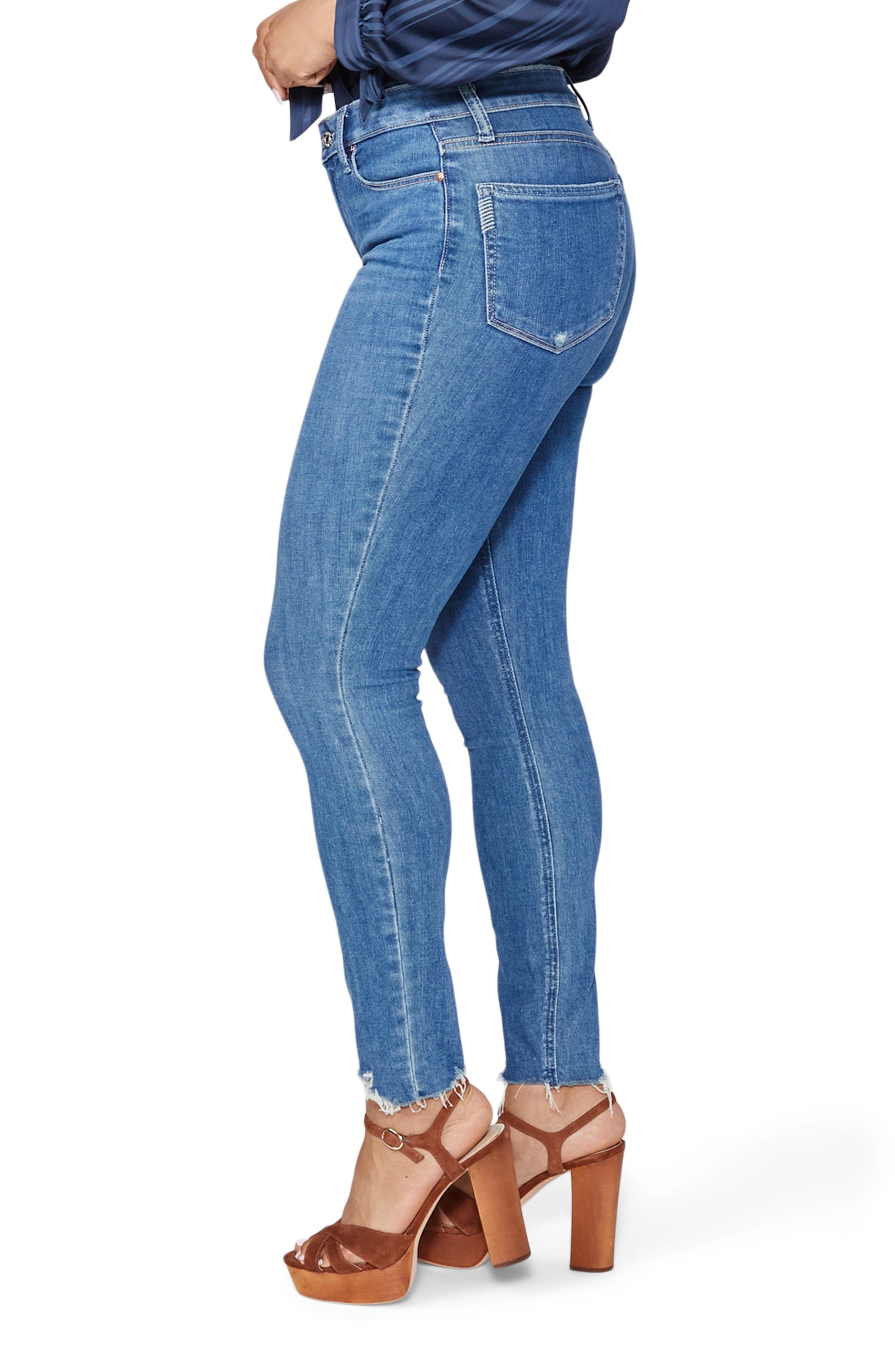 PAIGE Flaunt Bombshell Curvy High Waist Chew Hem Skinny Jeans Nordstrom