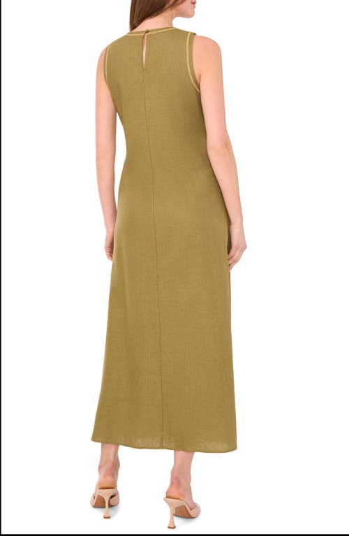 Shop Halogenr Halogen(r) Seam Sleeveless Linen Blend Maxi Dress In Olive Drab Green