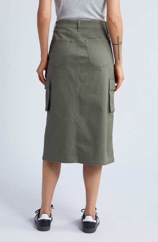 1822 Denim Stretch Cotton Cargo Midi Skirt In Kasey