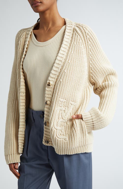 Golden Goose Journey Embroidered Cardigan In Parchment
