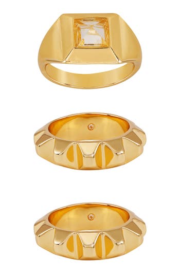 Vince Camuto Assorted 3-pack Ring Set In Gold Tone