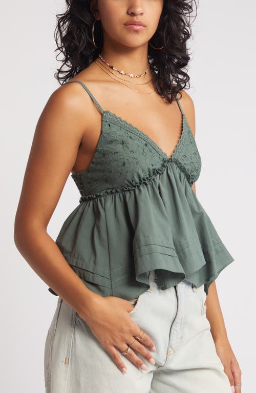 Shop Bp. Woven Babydoll Camisole In Green Tree