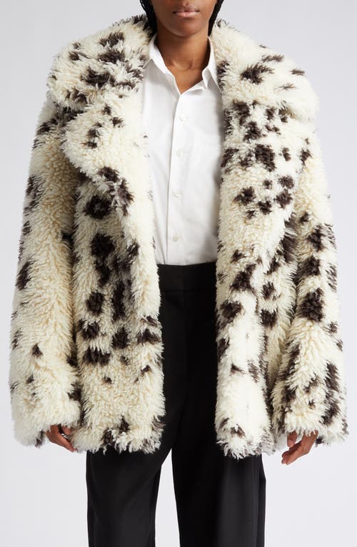 Wool Blend Faux Fur Jacket in 9200 Cream