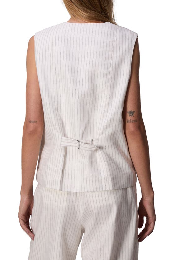 Shop Rag & Bone Erin Stripe Cotton & Linen Vest In White Stripe