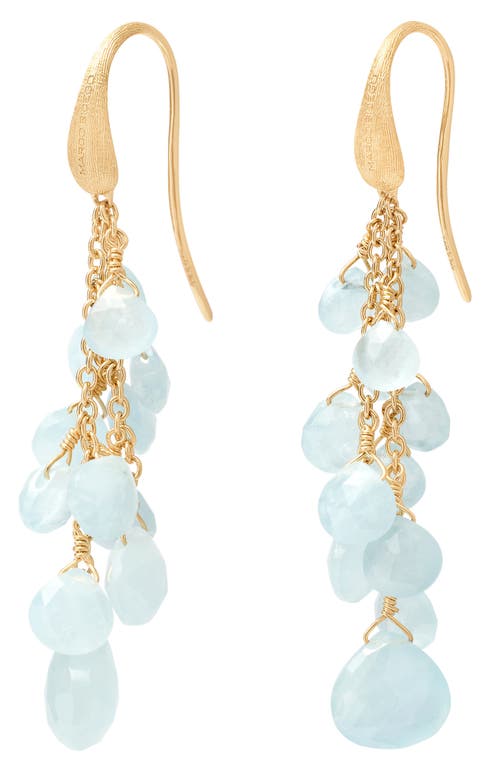 Shop Marco Bicego Paradise Aquamarnie Multistrand Drop Earrings In 18k Yellow Gold