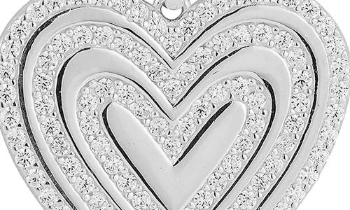 Sphera Milano Pavé Cubic Zirconia Heart Pendant Necklace In Silver
