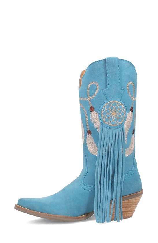 Dingo Day Dream Fringe Embroidered Western Boot In Blue