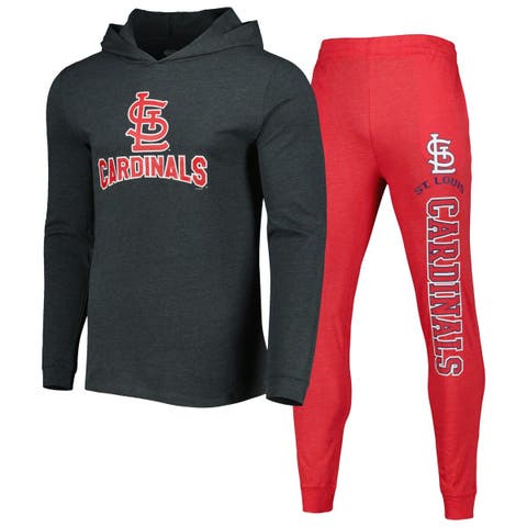 Women's Wear by Erin Andrews Red St. Louis Cardinals Modest Patches Cropped Pullover Hoodie