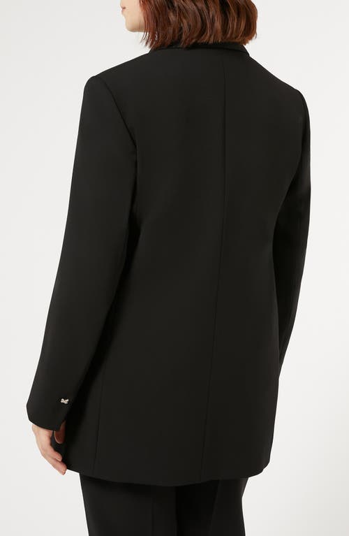 Shop Marina Rinaldi Zaino Virgin Wool Crepe Satin Blazer In Black