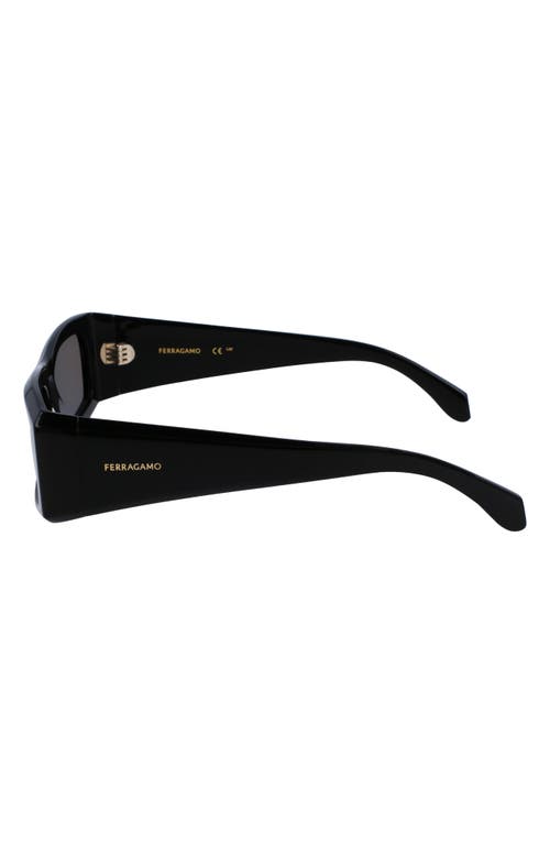 Shop Ferragamo Classic Logo 57mm Square Sunglasses In Black