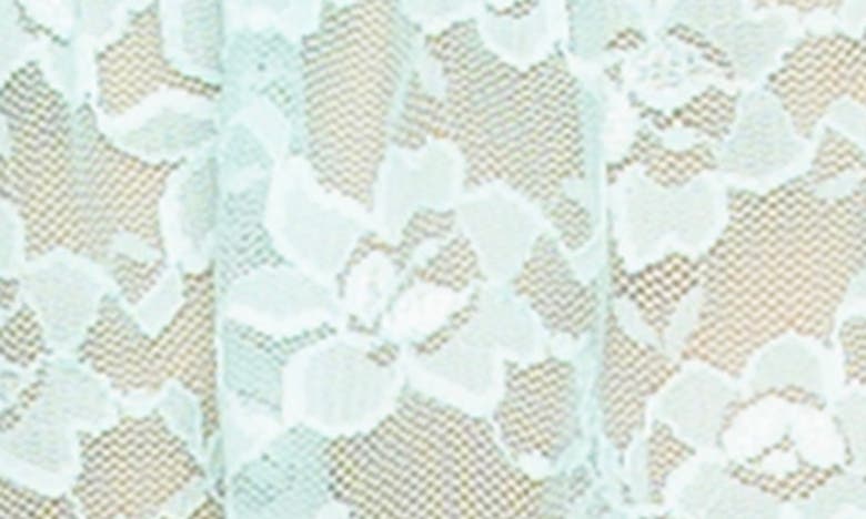 Shop Black Bow Rachel Lace Underwire Bustier & G-string Set In Bridal Blue