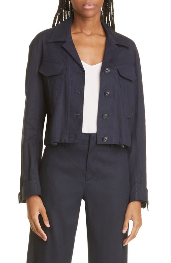 Rag & Bone Piper Linen Blend Crop Jacket In Sal | ModeSens