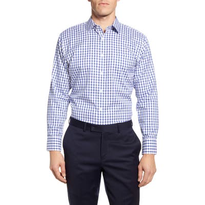 Nordstrom Shop Smartcare Trim Fit Plaid Dress Shirt - Blue