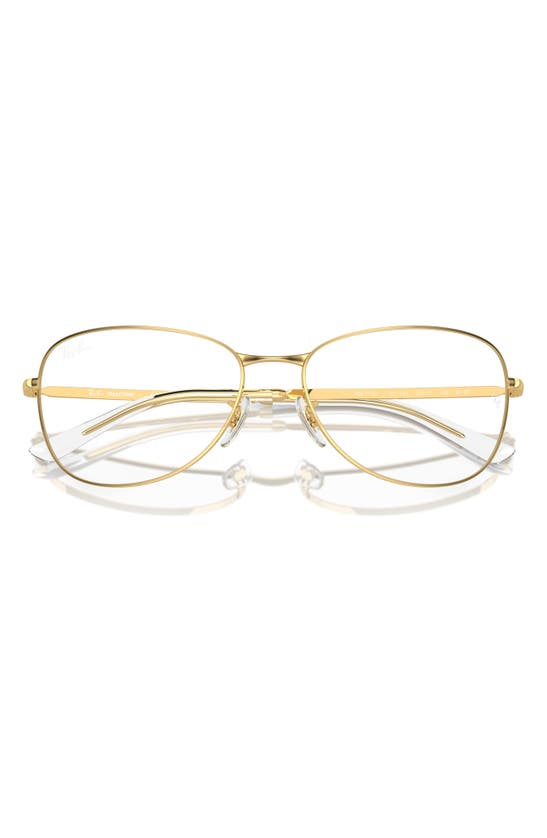 Shop Ray Ban 59mm Pilot Optical Glasses In Gold Flash