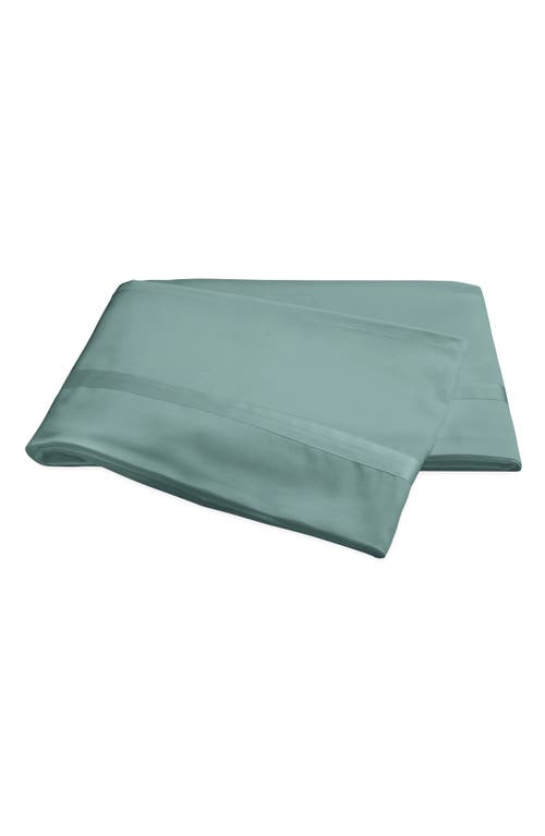 Matouk Nocturne 600 Thread Count Flat Sheet in Aquamarine at Nordstrom