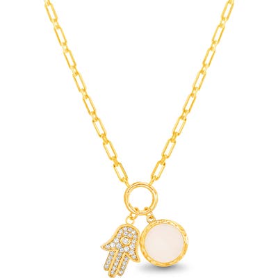 Lesa Michele Hamsa Pendant Necklace