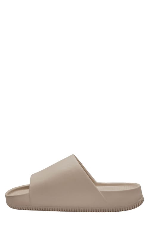 Nike Calm Flat Slides In Khaki/khaki