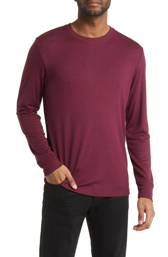 Theory Essential Anemone Long Sleeve T-shirt In Wine - H15